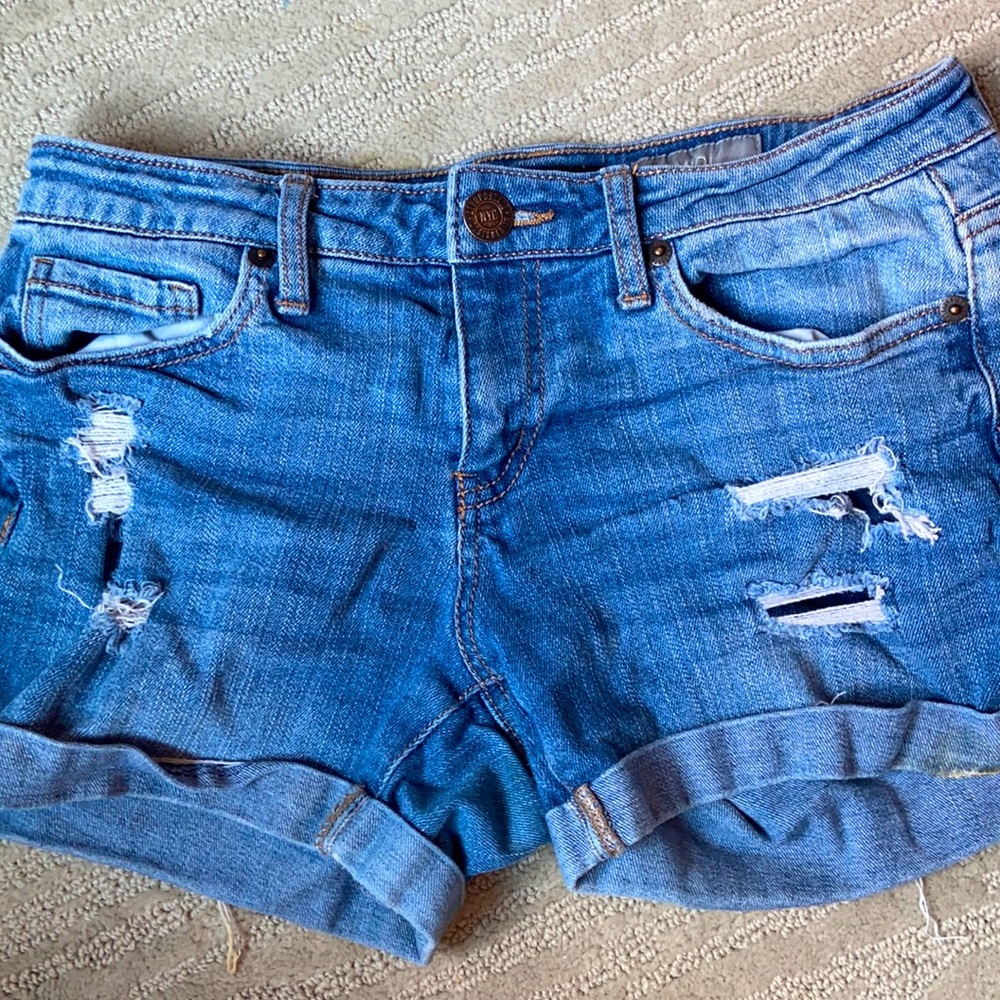 aeropostale midi jean shorts